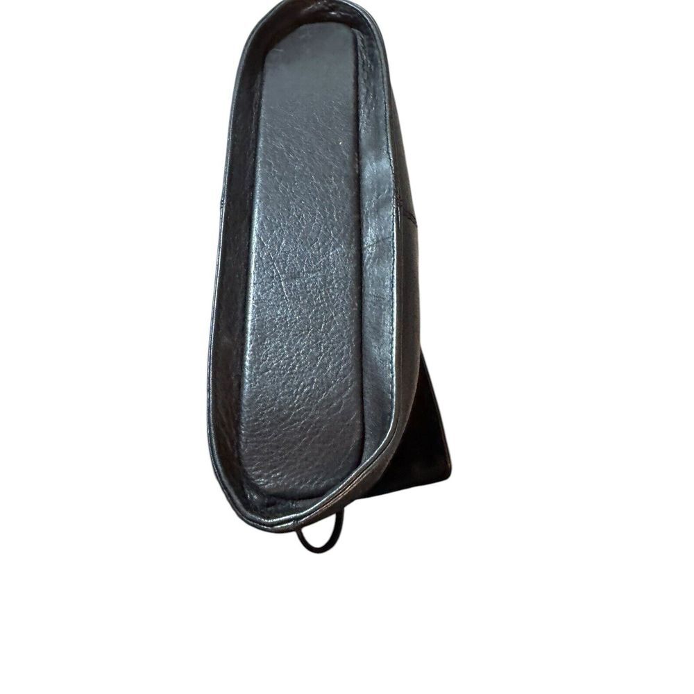 KENNETH‎ COLE REACTION Black Leather 2 Pocket Shoulder Bag Crossbody Purse - Picture 3 of 9